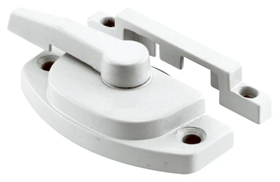 Sash Lock, Diecast Construction, White, Used on Vertical and Horizontal Sliding Windows