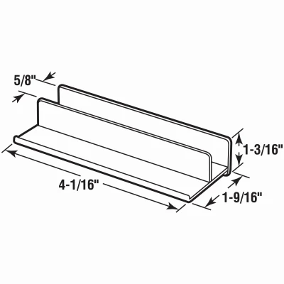 Sliding Shower Door Bottom Guide with Plastic Construction for 5/8 Inch Channels