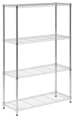 Shelving Unit, Chrome Steel, 4-Tier, 36 x 14 x 54-In.