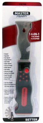 14-in-1 Folding Painters Tool With Ergonomic Handles And High Carbon Steel Blades