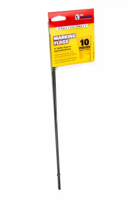 Marking Stake Flag, Yellow, 2.5 x 3.5 In. Flag, 15 In. Stake, 10-Pk.
