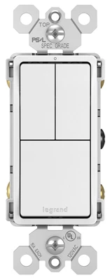 Pass and Seymour Radiant Single-Pole Light Switch 15 Amp White