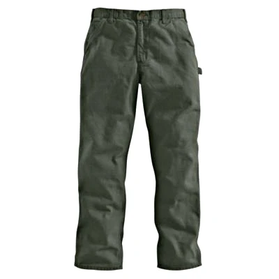 Dungaree Work Pants, Washed Duck, Loose Original Fit, Moss, 32 x 30 In.