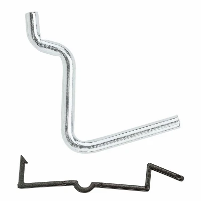Pegboard Angle Hook, Fits 1/4 In., Zinc-Plated, 1-3/4 In., 6-Pk.