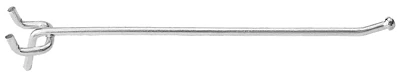 Pegboard Single Angle Hook, Galvanized Steel, Fits 1/4 In., Board 8 In.