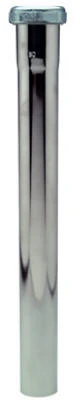 Lavatory Drain Extension Tube, 1.25" X 12-inch, Chrome Plated Brass