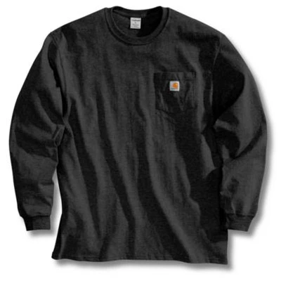 Pocket T-Shirt, Long-Sleeves, Black, Medium