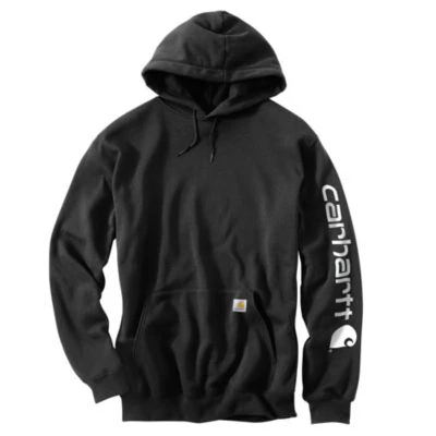 Midweight Hooded Logo Sweatshirt, Black, Medium