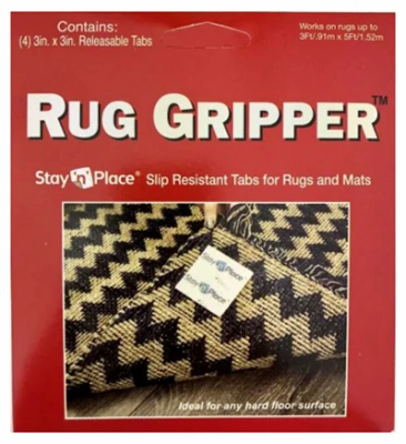 Rug Gripper Non-Slip Tabs, 3 x 3 In., 4-Pk.