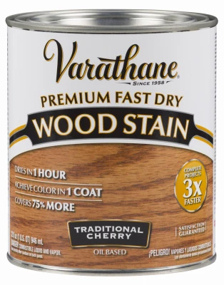 Fast Dry Interior Wood Stain, Oil-Based, Traditional Cherry, 1-Qt.