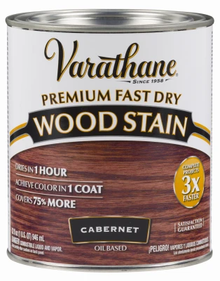 Fast Dry Interior Wood Stain, Oil-Based, Cabernet, 1-Qt.