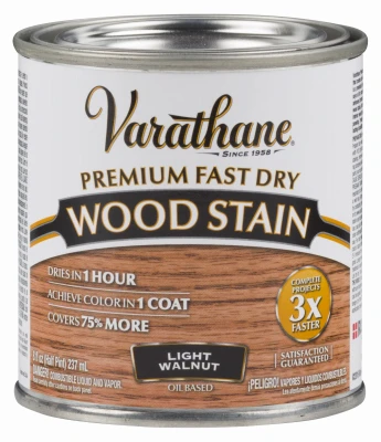 Fast Dry Interior Wood Stain, Oil-Based, Light Walnut, 1/2-Pt.