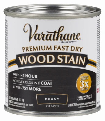 Fast Dry Interior Wood Stain, Oil-Based, Ebony, 1/2-Pint