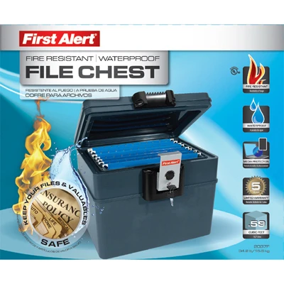 Fire & Waterproof Hanging File Chest Safe, 0.62 Cu. Ft.