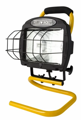 Portable 500-Watt Halogen Work Light with Durable Housing for Construction and Outdoor Use