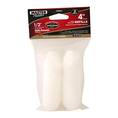 Paint Roller Covers, Woven, 4 x 1/2 In., 2-Pk.