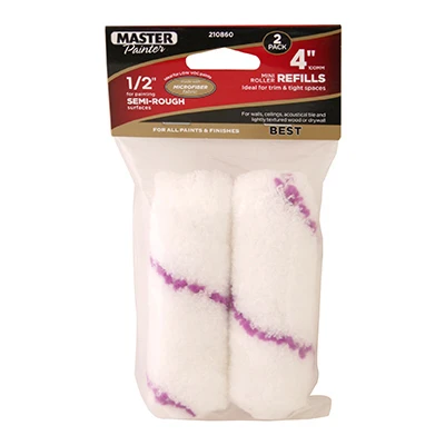 Paint Roller Covers, Microfiber, 4 x 1/2 In., 2-Pk.