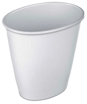 Oval Vanity Wastebasket, White, 1.5-Gal.