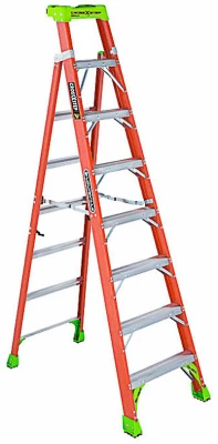 2-In-1 Cross Step Ladder, Fiberglass, Type 1A, 8-Ft.