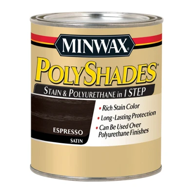 Polyshades 1 Step Stain & Polyurethane, Satin Espresso, Interior, Qt.