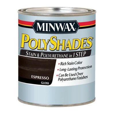 Polyshades Wood Finish + Polyurethane, Espresso Gloss, Qt.