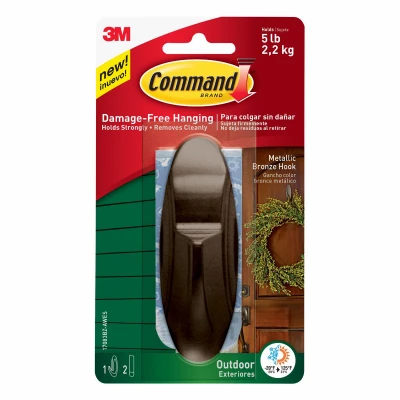 COMMAND Outdoor Hook, Bronze Metallic, Large