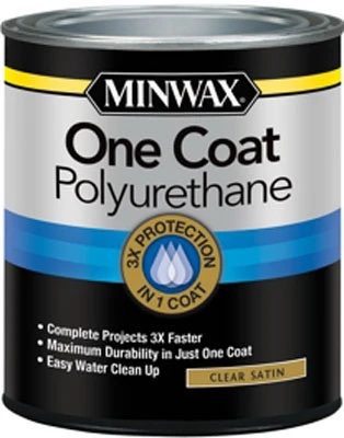 One Coat Polyurethane Finish, Crystal Clear Satin, Qt.