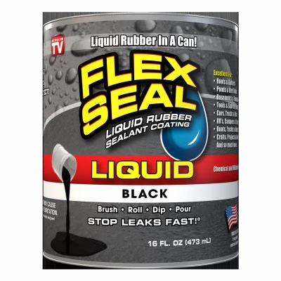 FLEX SEAL Liquid Rubber Sealant, Black, 16-oz.