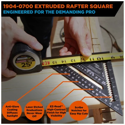 Johnny Square 7 In. Aluminum Professional Easy-read Rafter Square