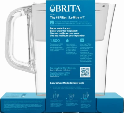 6-Cup White Plastic Pitcher with Handle and Spout for Easy Pouring