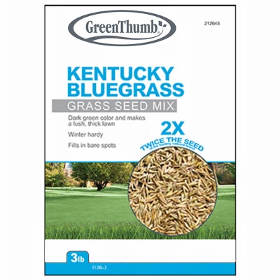 Grass Seed, Kentucky Bluegrass, 3 Lbs., Covers 1,500 Sq. Ft.