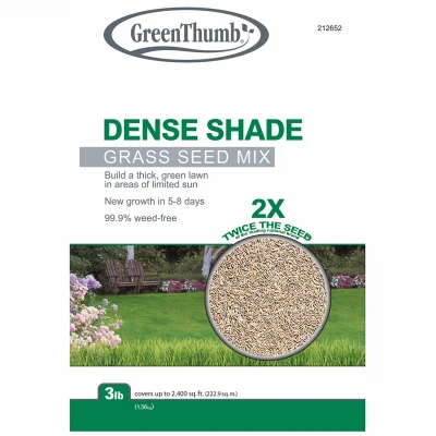 Dense Shade Grass Seed Mix, 3 Lbs., Covers 1,200 Sq. Ft.