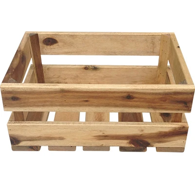 Crate-style Wood Planter, 11.5 X 4.5-inch, Premium Acacia Wood