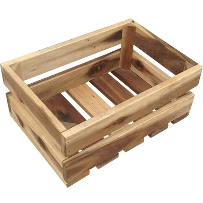 Crate Style Wood Planter Box, 15.5 Inches by 7 Inches