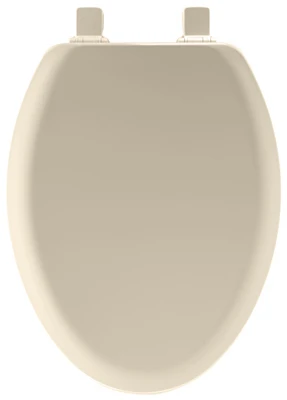 Elongated Molded Wood Toilet Seat, Easy-Clean & Change® Hinge, STA-TITE®, Bone
