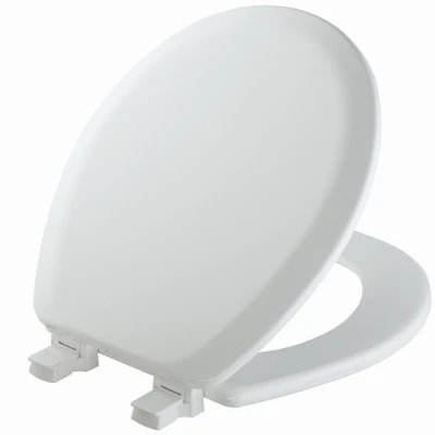 Advantage Round Closed Front White Molded Wood Toilet Seat, Easy-clean Hinge
