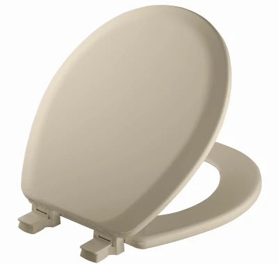 Advantage Round Closed Front Bone Molded Wood Toilet Seat, Easy-clean & Change® Hinge
