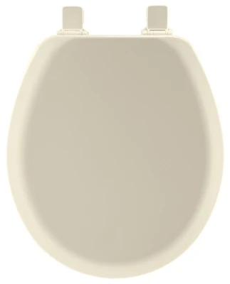 Round Molded Wood Toilet Seat, Easy-Clean & Change® Hinge, STA-TITE®, Biscuit