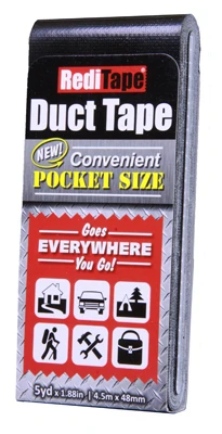 Duct Tape, Pocket-Size, Black, 5-Yds.