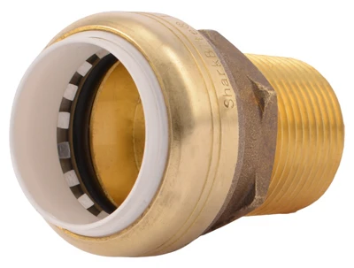 Push Fit Pipe Connector, 1 In. PVC x 1 In. MPT