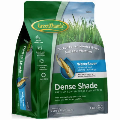 Premium Coated Grass Seed, Northern Dense Shade, 3 Lbs., Covers 750 Sq. Ft.