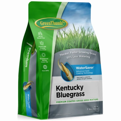 GREEN THUMB Premium Coated Kentucky Bluegrass Seed, 7 Lbs., Covers 4,800 Sq. Ft.