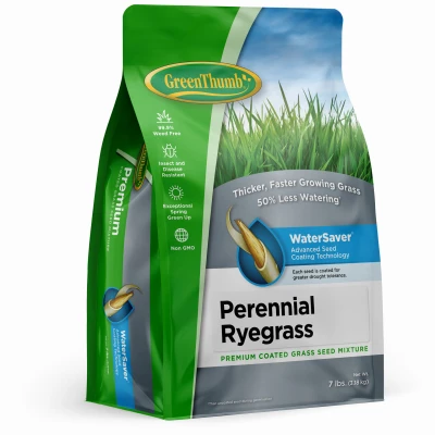 Premium Coated Perennial Ryegrass Seed, 7 Lbs., Covers 1,750 Sq. Ft. - Green Thumb