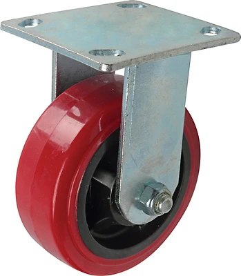 Red Poly Wheel, Rigid Caster, 5 In.