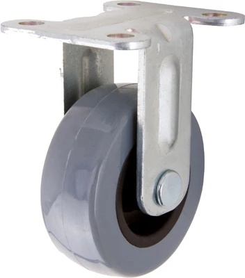 Rigid Plate Caster, 2-inch, Gray, 110 Lb Load Capacity With Thread Guards