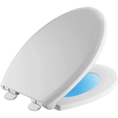 Night Light Toilet Seat, Elongated, Slow-Close Feature