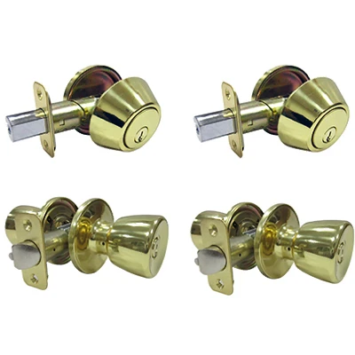 Tulip Project Lock Pack in Polished Brass Finish