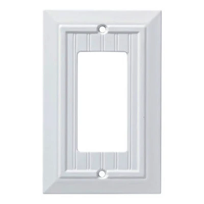 Classic Beadboard Single Decorator Wall Plate, Pure White, Model W35267l-pw-u