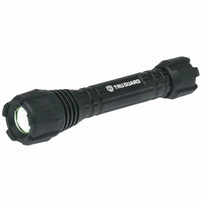 Tactical Focusing Flashlight, Rubber/Aluminum Case, 250 Lumen