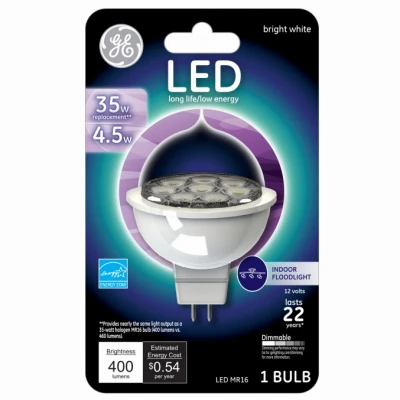 LED Floodlight Bulb, Bright White, Clear, 420 Lumens, 5.5 Watt